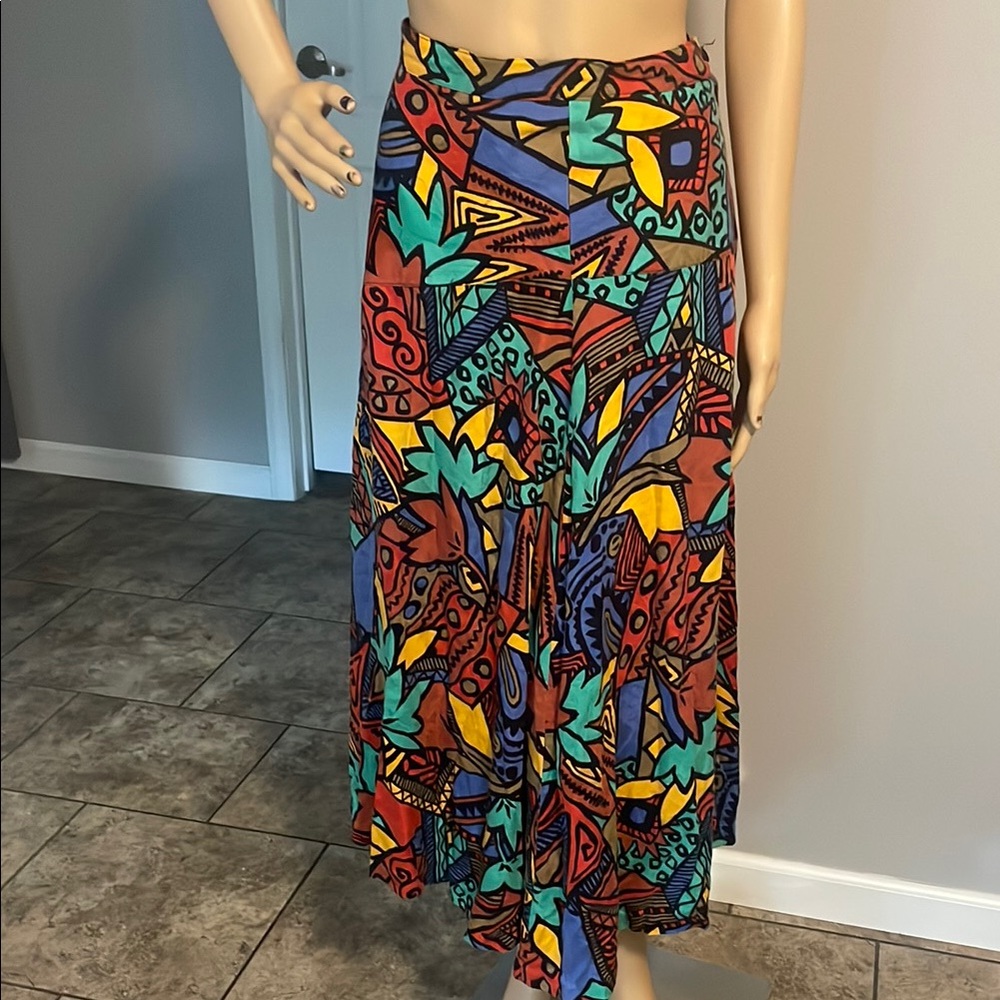 Jeremy Scott Vintage Black Label Colorful  Geometric Print Women's Skirt